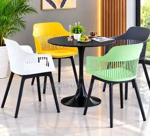 Elegant Modern Dining Table Set With 4 Colourful Designer Chairs