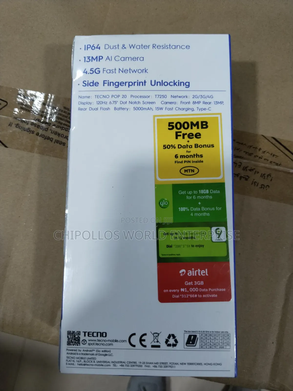 New Tecno Pop 20 64 GB Black
