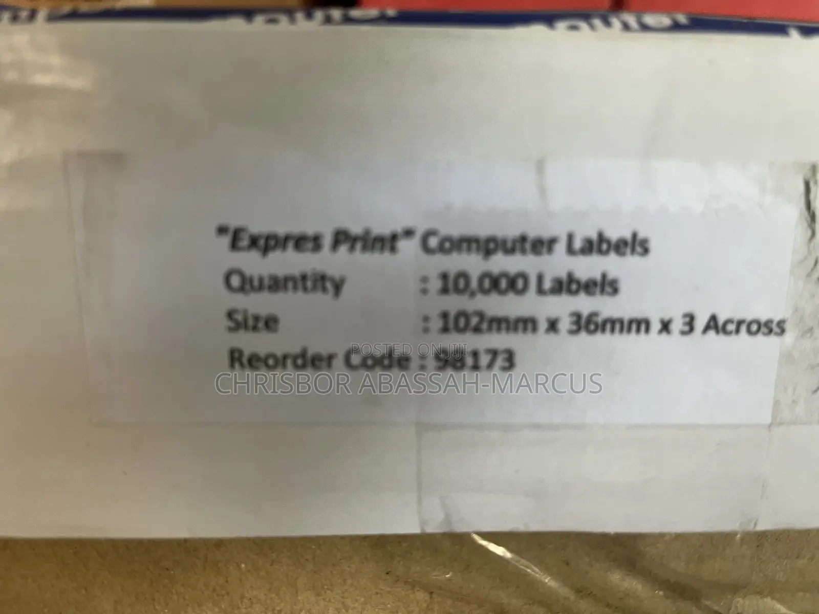 Expres Print Computer Labels - 102mm X 36mm, 3 Across