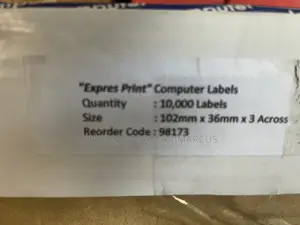 Expres Print Computer Labels - 102mm X 36mm, 3 Across