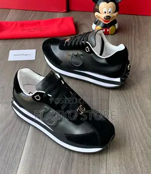Luxury Salvatore Ferragamo Logo Design Men Sneakers