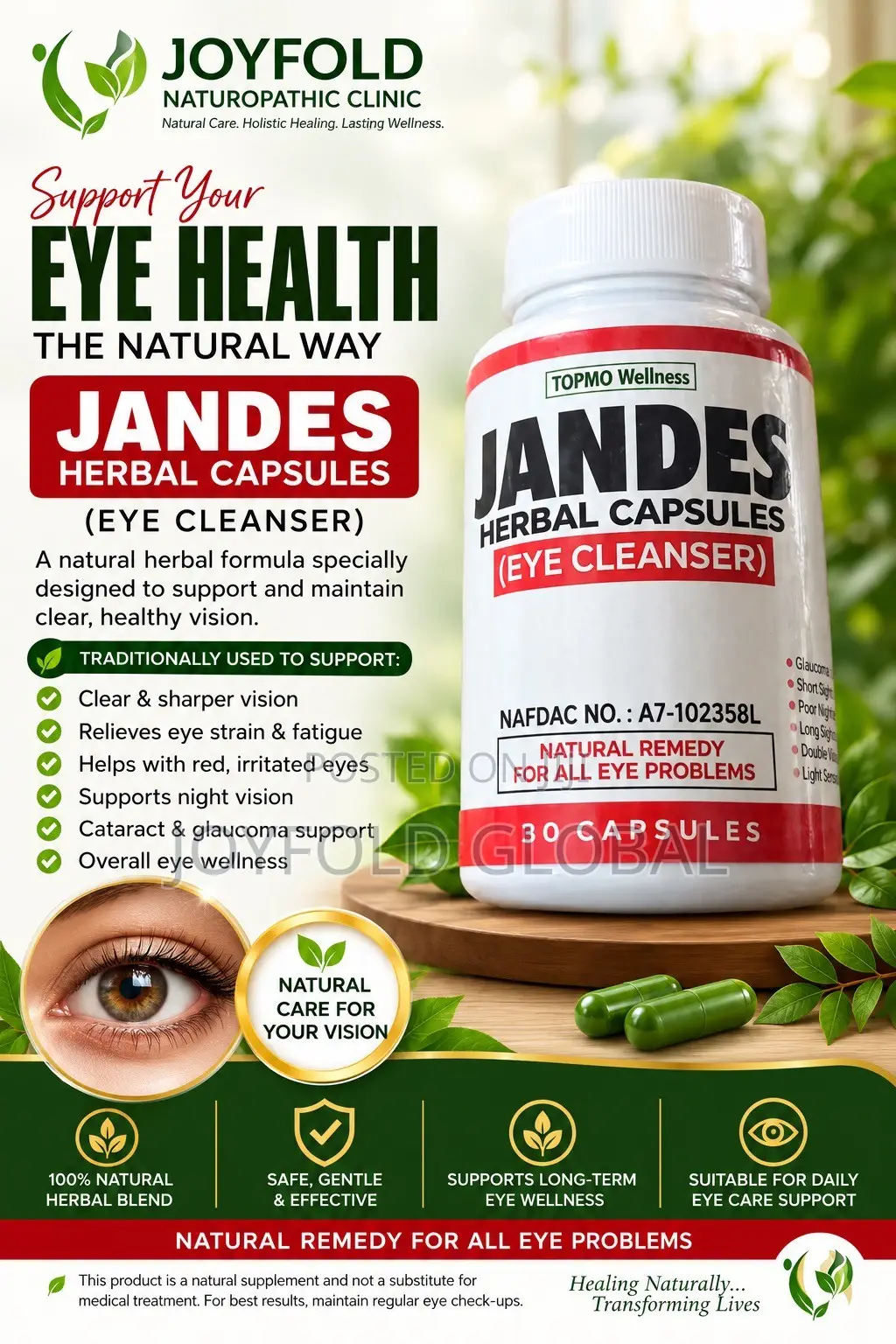Jandes Herbal -Blurry Vision, Glaucoma, Cataracts and Itchy Eyes
