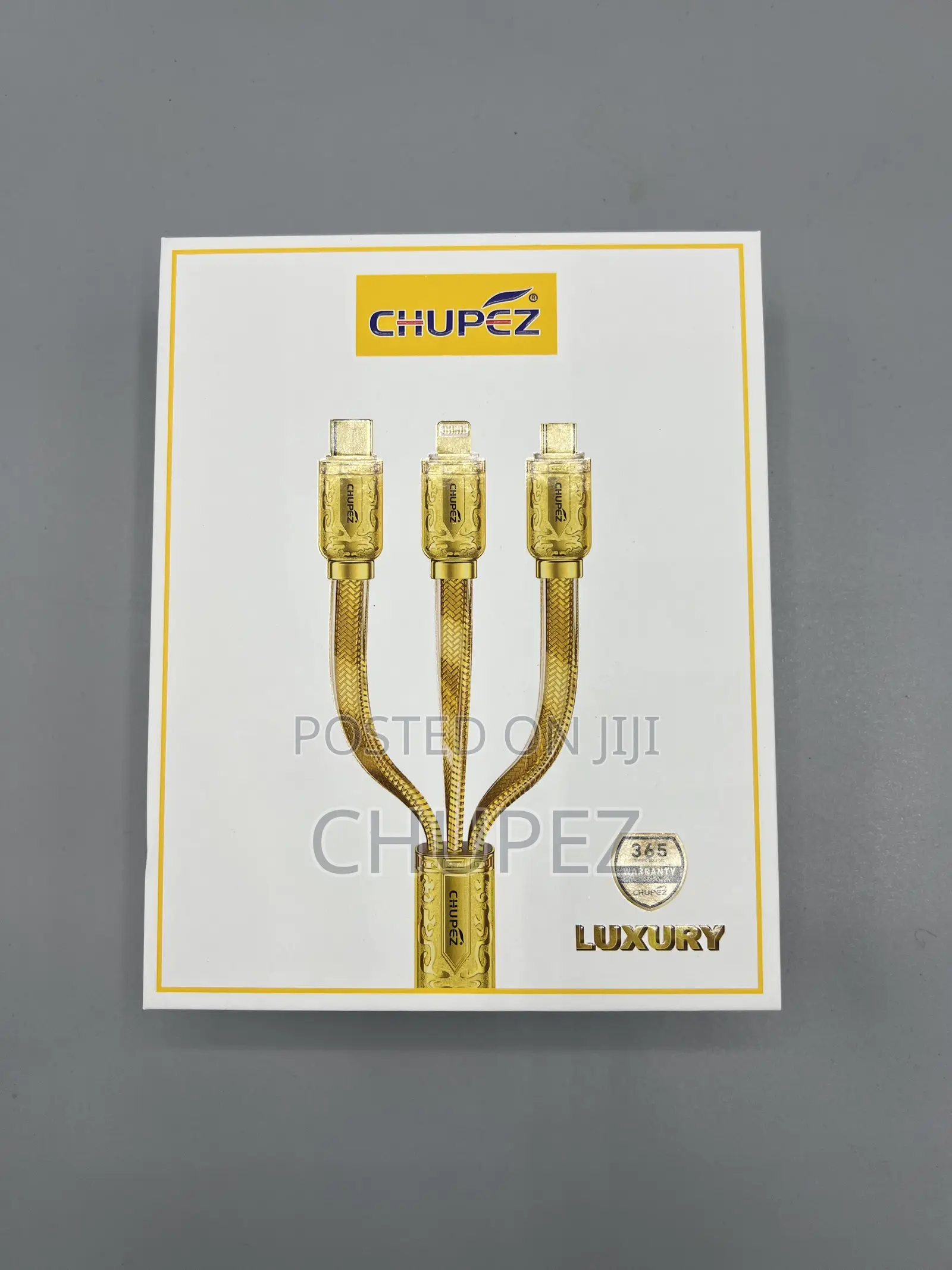Original Chupez Gold 3 in 1 Fast Charging Cable 6A⁠