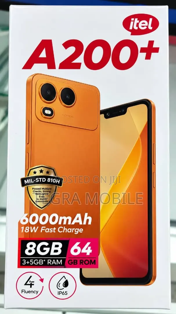 New Itel A200+ 64 GB Orange