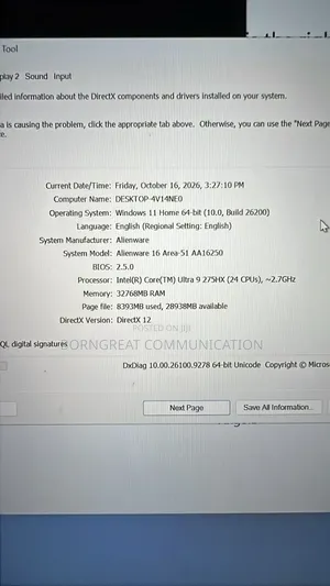 Laptop Alienware 16 Aurora 32GB SSD 1T