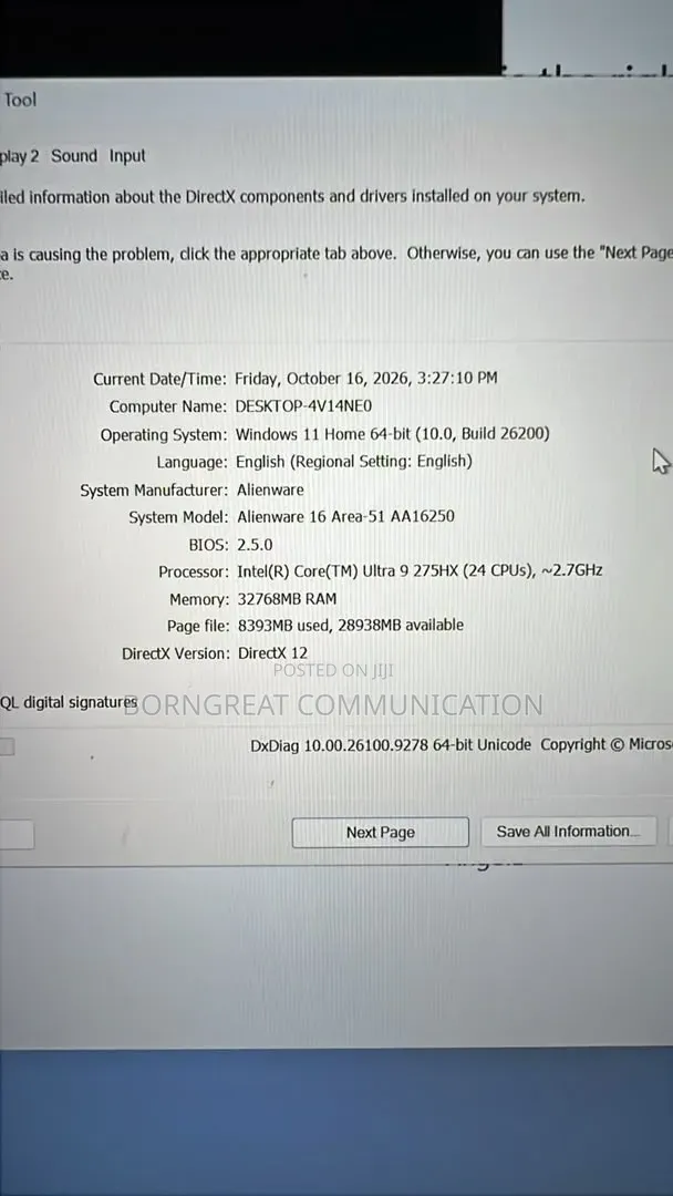 Laptop Alienware 16 Aurora 32GB SSD 1T