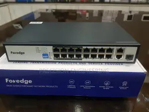 Foredge AI6016 16-Port AI PoE Switch With Gigabit Uplink