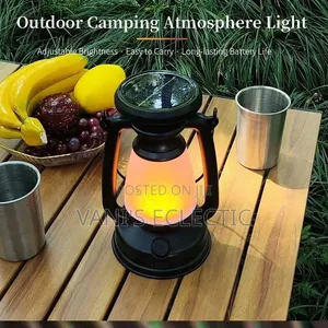 Retro Rechargeable Solar & USB-C LED Camping Lantern