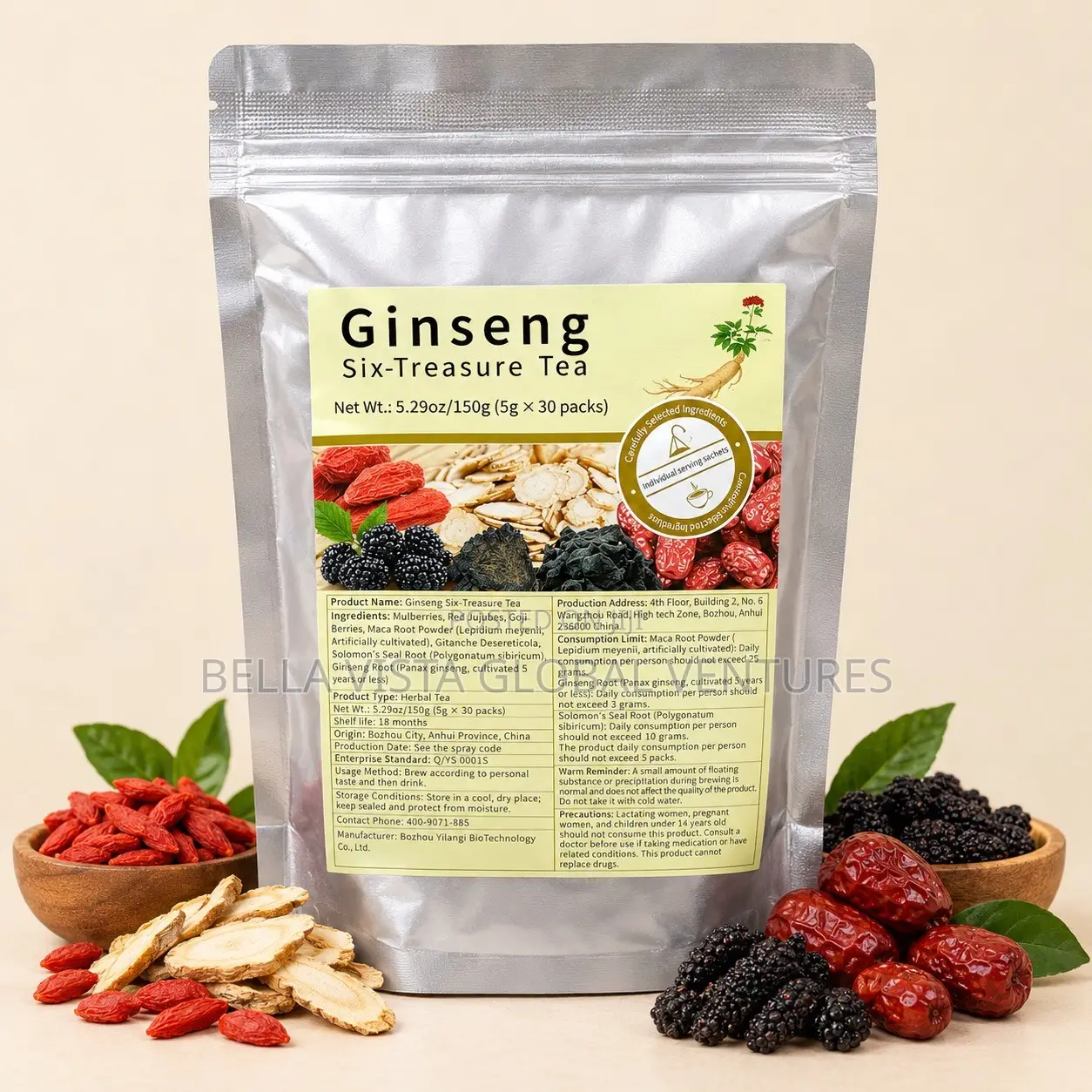 Ginseng Six-Treasure Herbal Tea – 30 Sachets (150g)