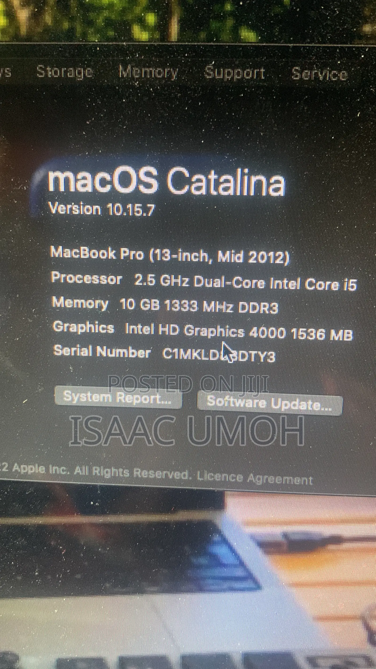 Laptop Apple MacBook 2012 8GB Intel Core i5 HDD 1T