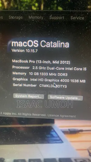 Laptop Apple MacBook 2012 8GB Intel Core i5 HDD 1T