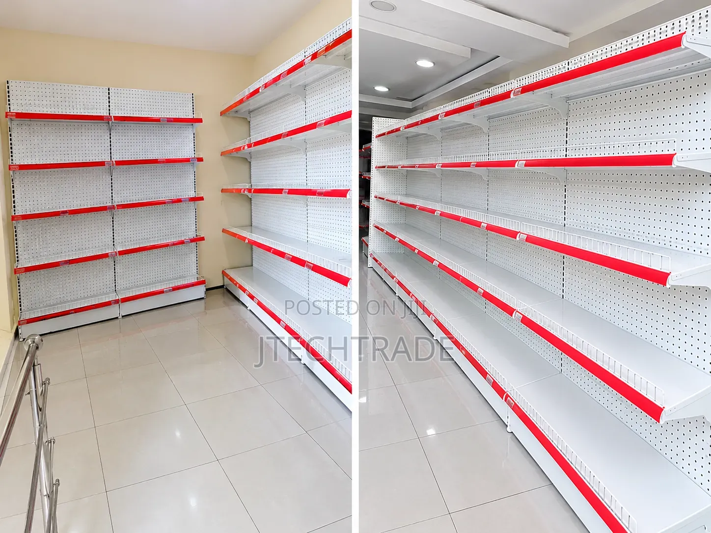 Double-Sided Supermarket Display Shelf