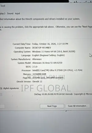 Laptop Alienware Area-51 32GB Intel Core Ultra 9 SSD 1T