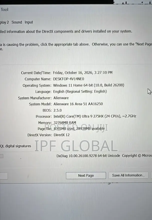 Laptop Alienware Area-51 32GB Intel Core Ultra 9 SSD 1T
