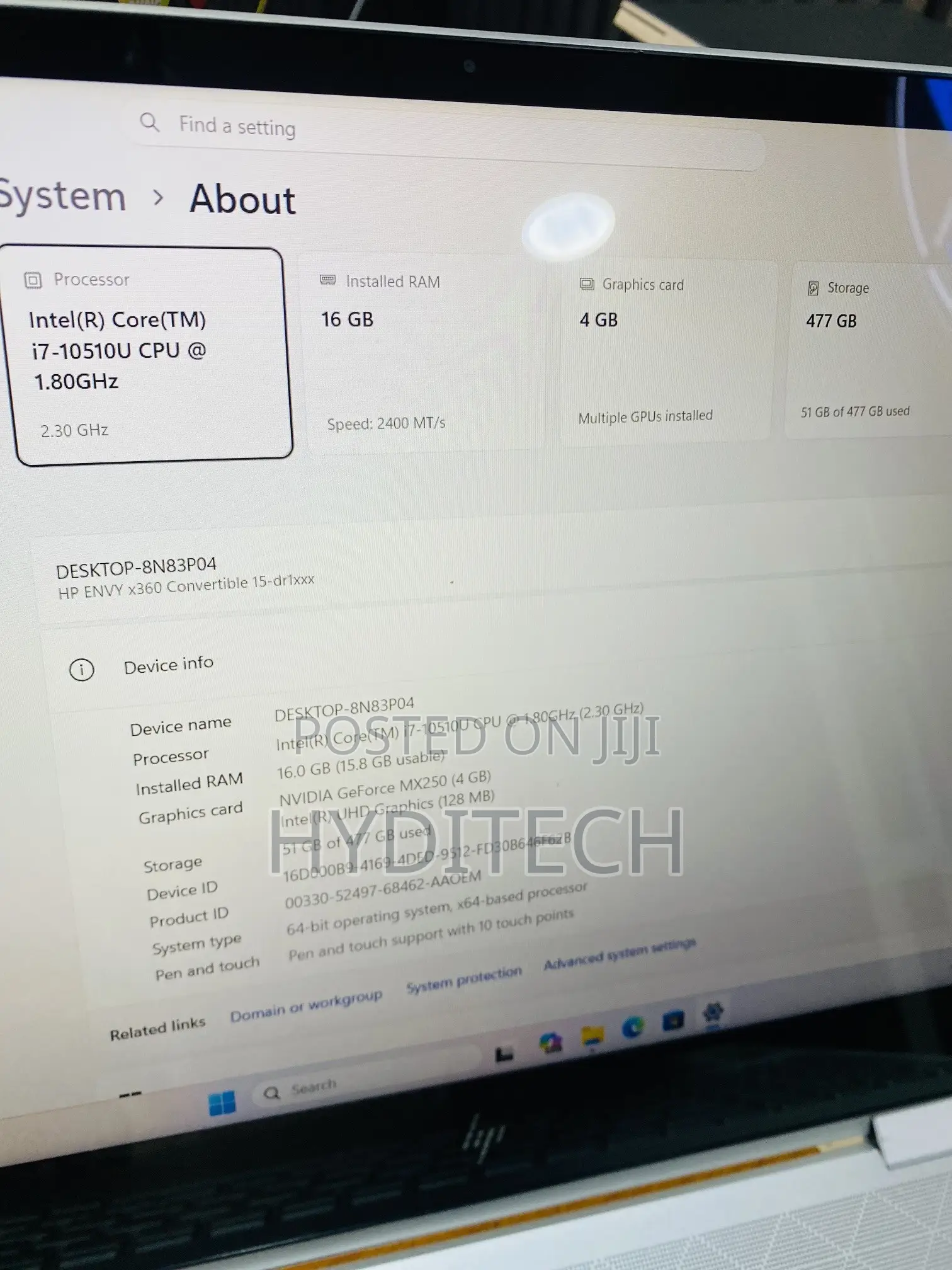 Laptop HP Envy 15 16GB Intel Core i7 SSD 512GB