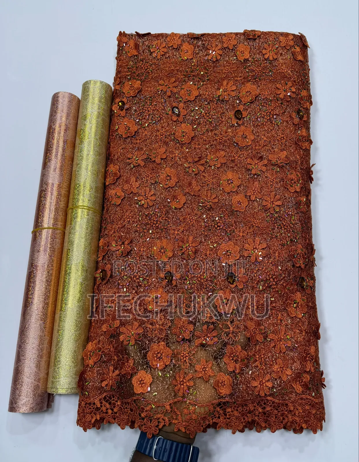 3D Beaded Mesh Lace