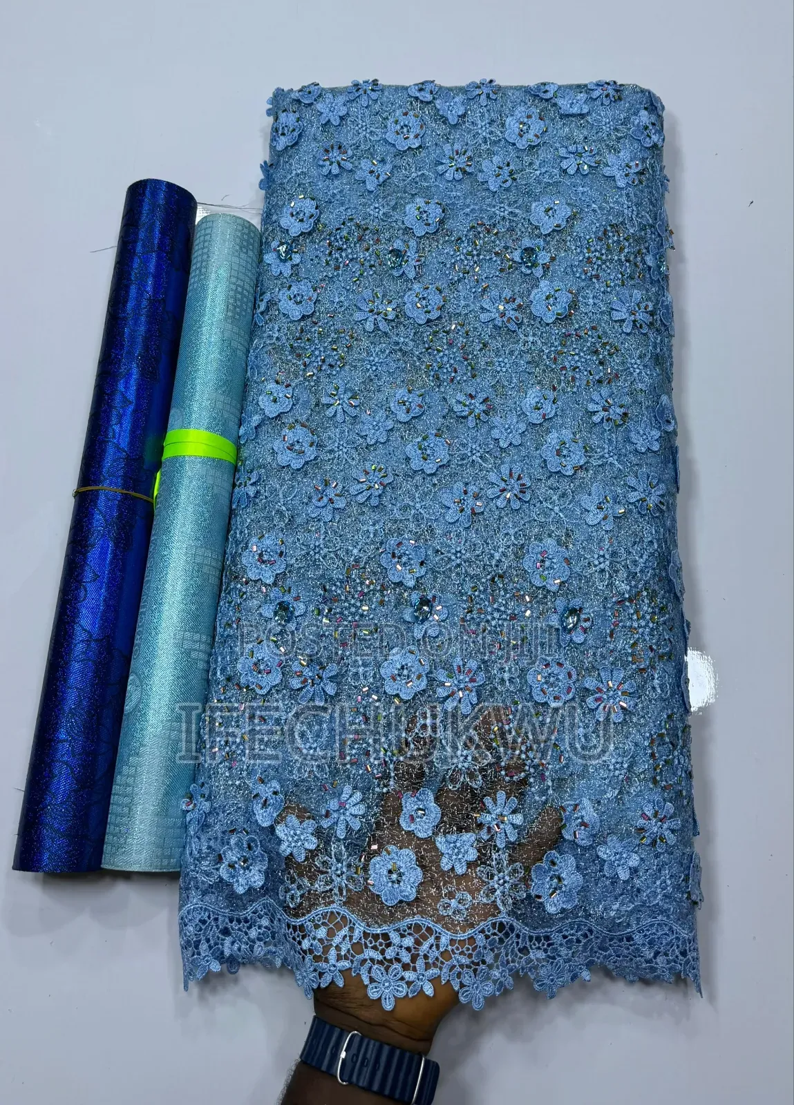 3D Beaded Mesh Lace