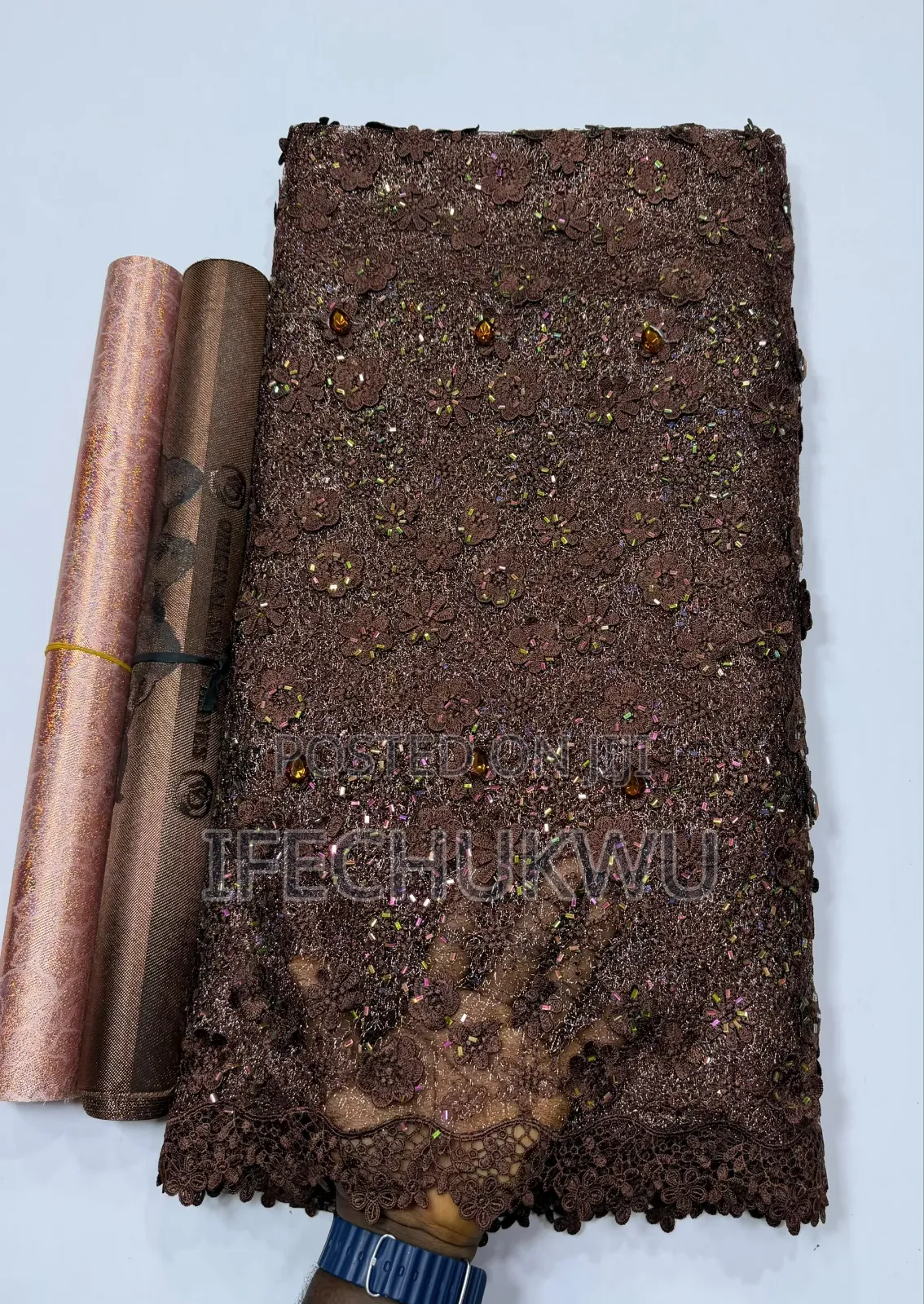3D Beaded Mesh Lace