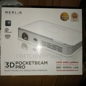 Merlin 3D PocketBeam Pro 2500lumens Projector 7800mah Built-in Battery