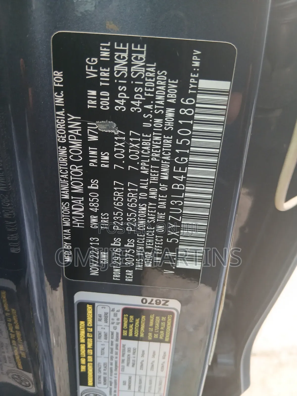 Hyundai Santa Fe 2014 Blue