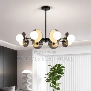 Modern Black and Gold Globe Chandelier