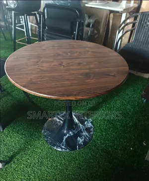 Round Wooden Top Table