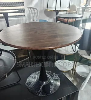 Round Wooden Top Table