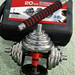 20kg Adjustable Chrome Dumbbell Set With Connecting Rod