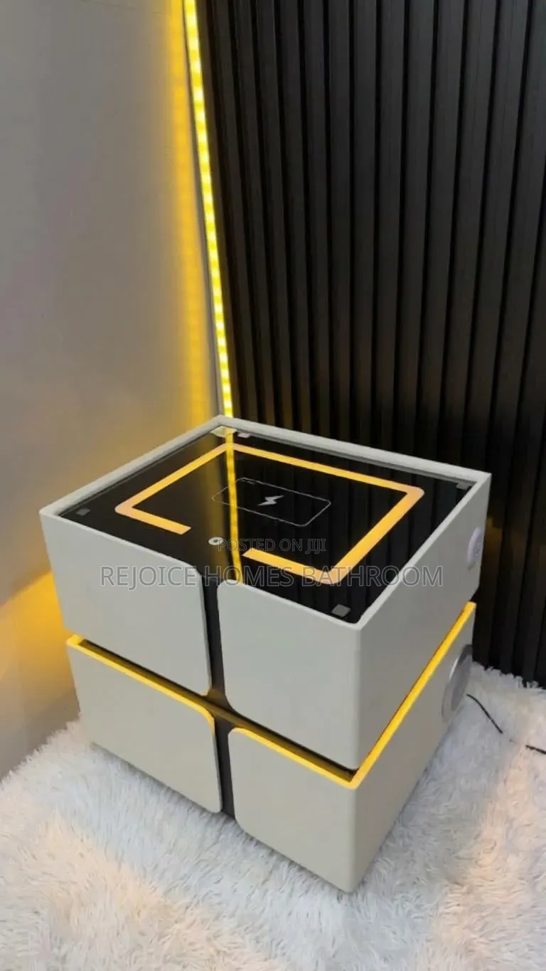 Smart Bedside Table / Nightstand With Wireless Charging & Light