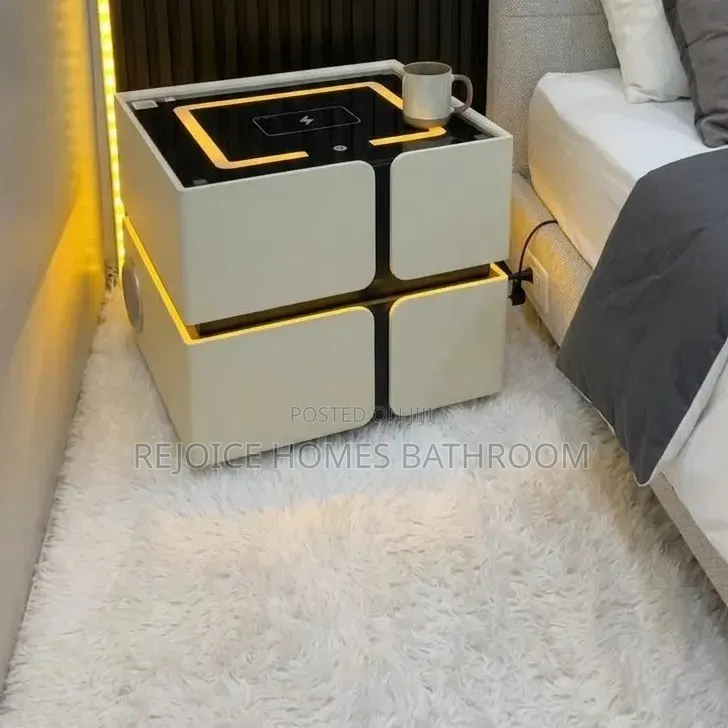 Smart Bedside Table / Nightstand With Wireless Charging & Light