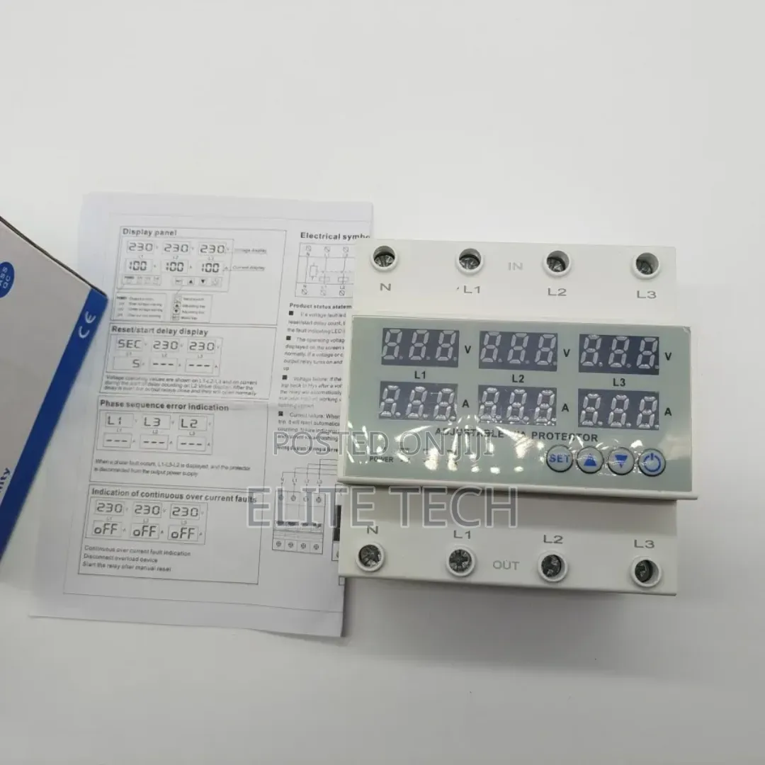 3Phase AVR Adjustable Over & Under Voltage & Current Protector Relay
