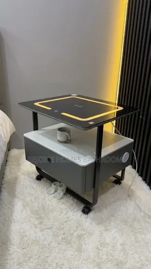 Luxury Smart Bedside Table With Wireless Charging & Storage Drawer