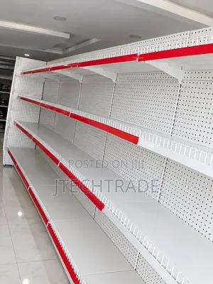 Double-Sided Supermarket Display Shelf