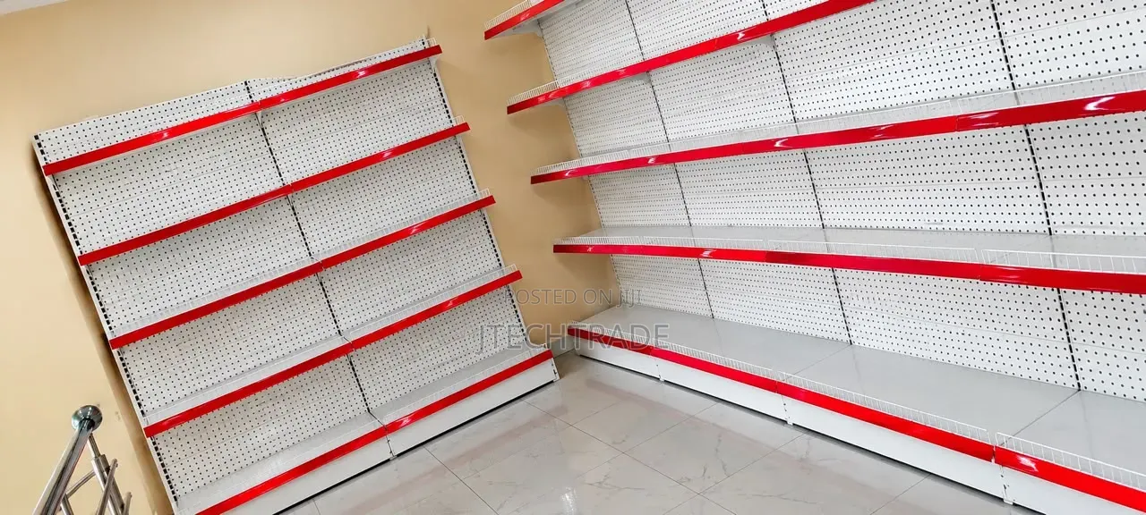 Double-Sided Supermarket Display Shelf