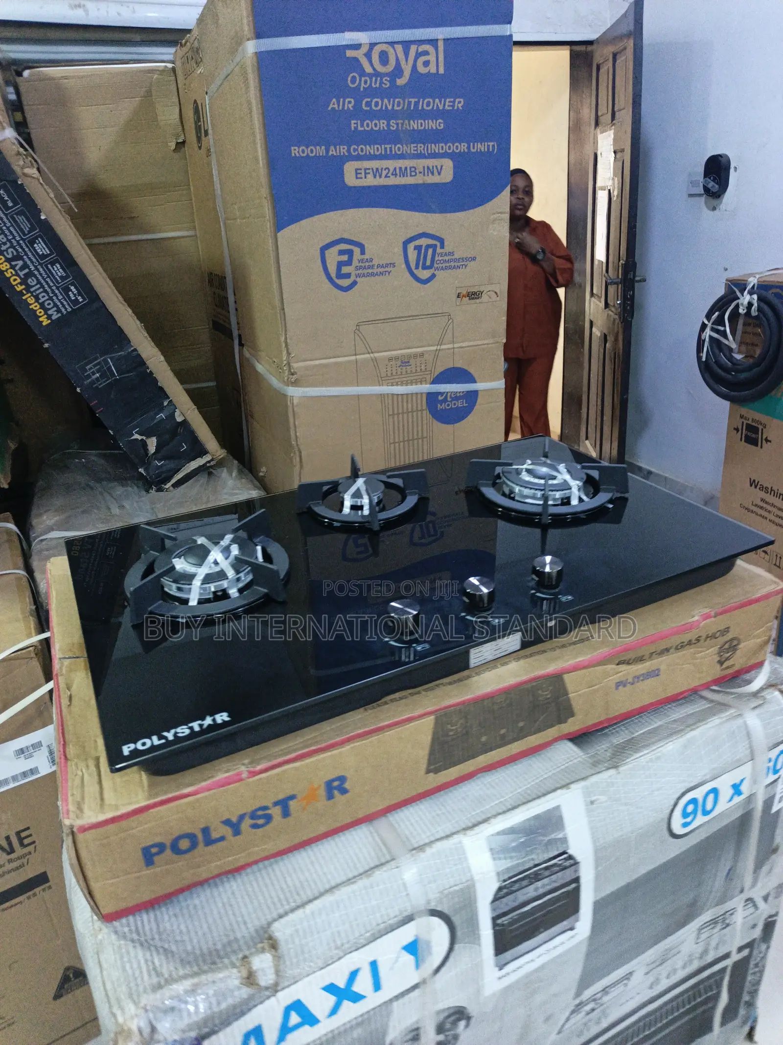 Polystar Three-Burner Gas Hob for Residential Kitchen Use
