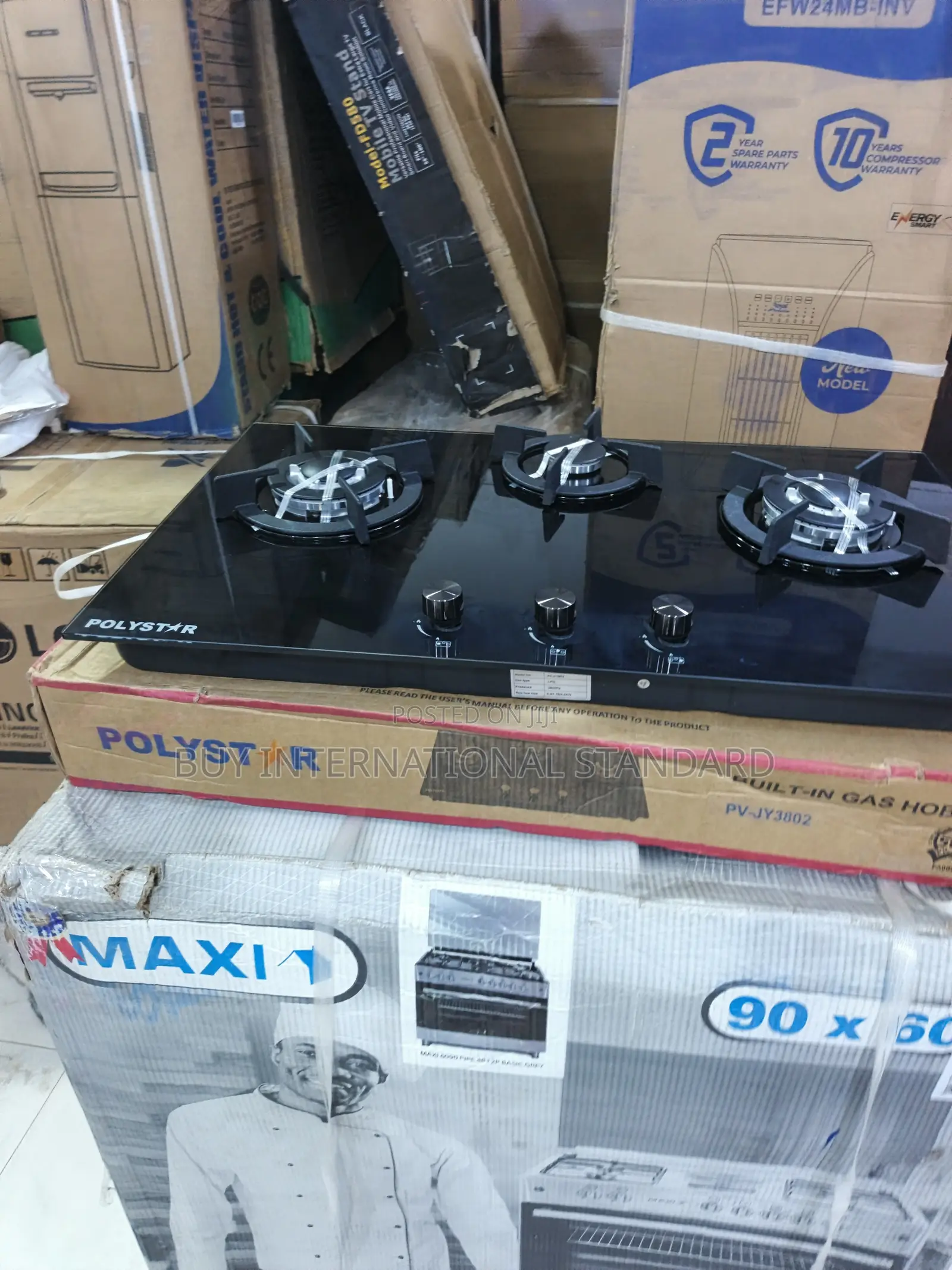 Polystar Three-Burner Gas Hob for Residential Kitchen Use
