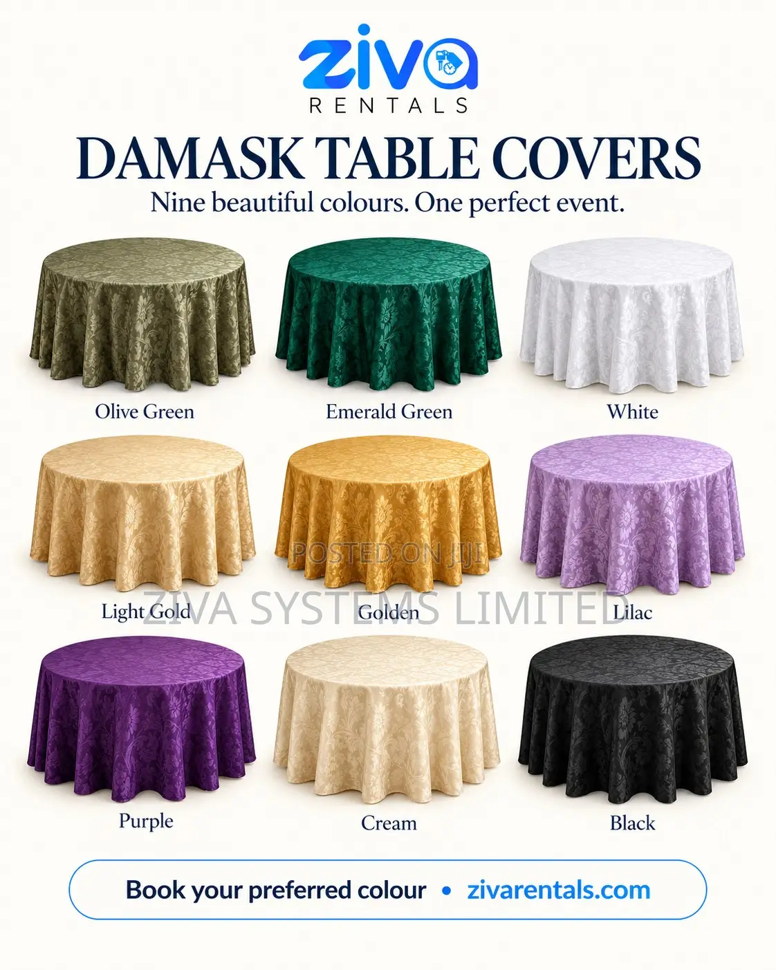 Luxury Round Banquet Tablecloth Rental in Abuja