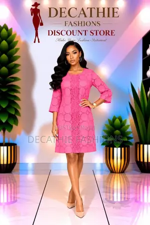 Elegant Pink Women’s Dress – Stylish Knee-Length Outfit