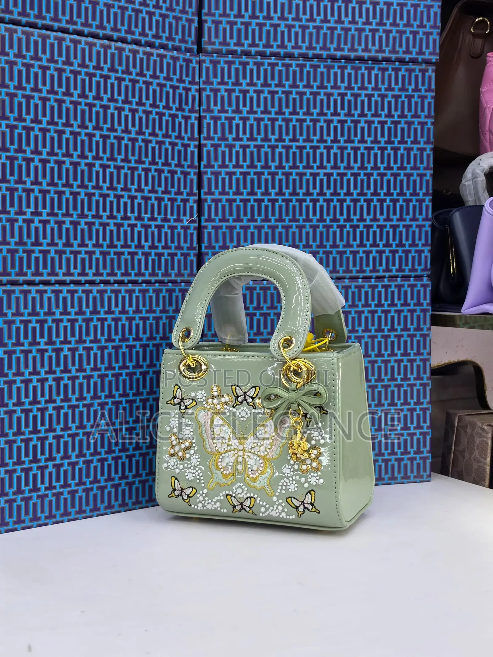 Butterfly Embellished Mini Handbag