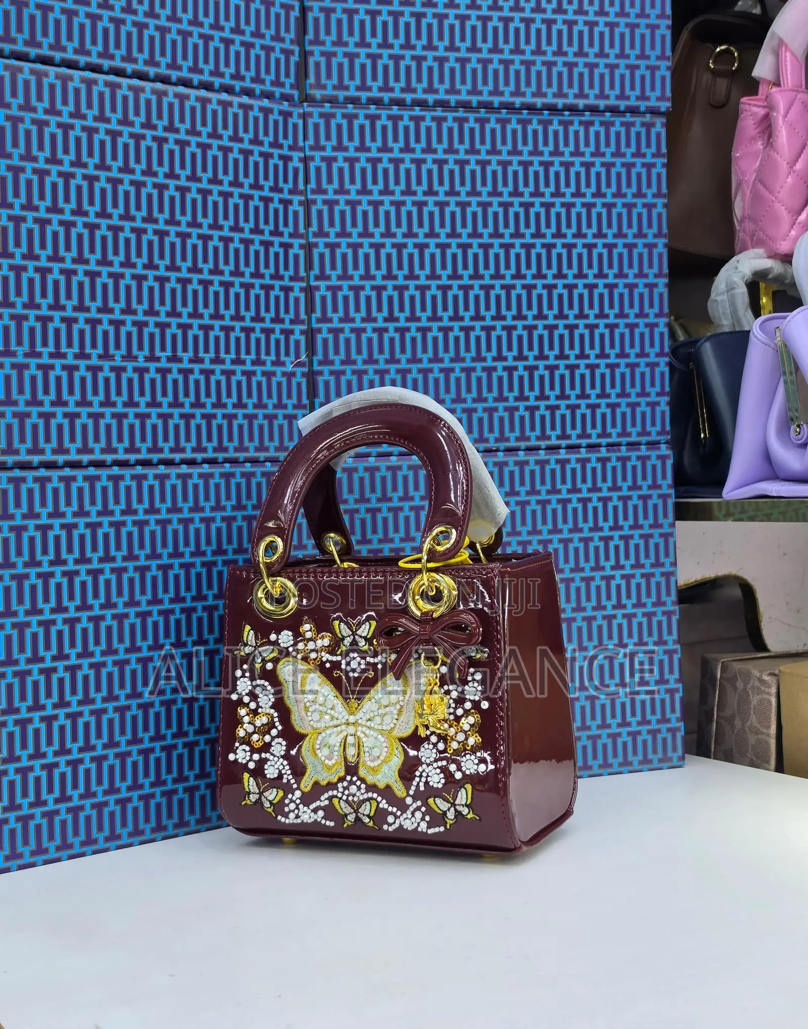 Butterfly Embellished Mini Handbag
