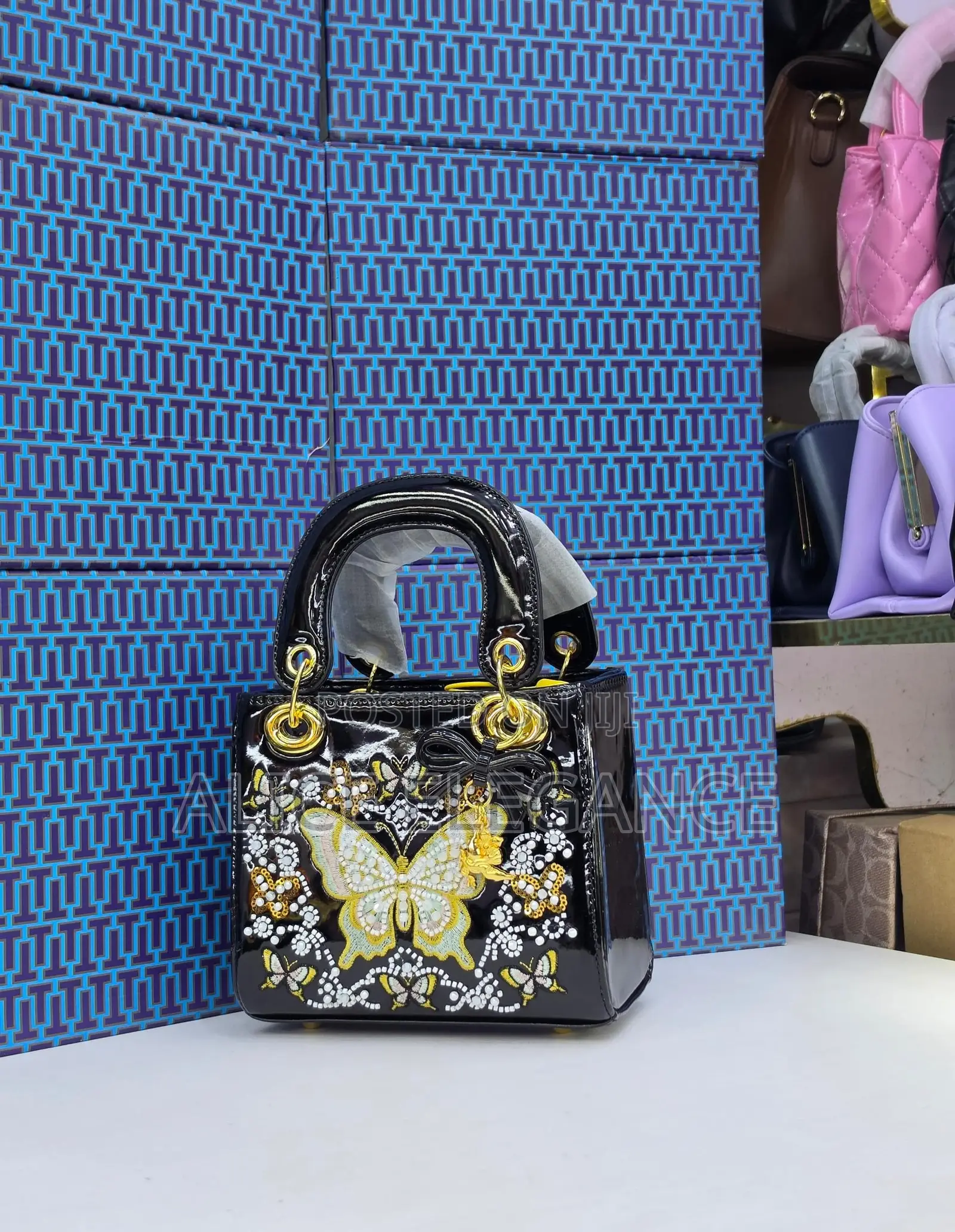 Butterfly Embellished Mini Handbag