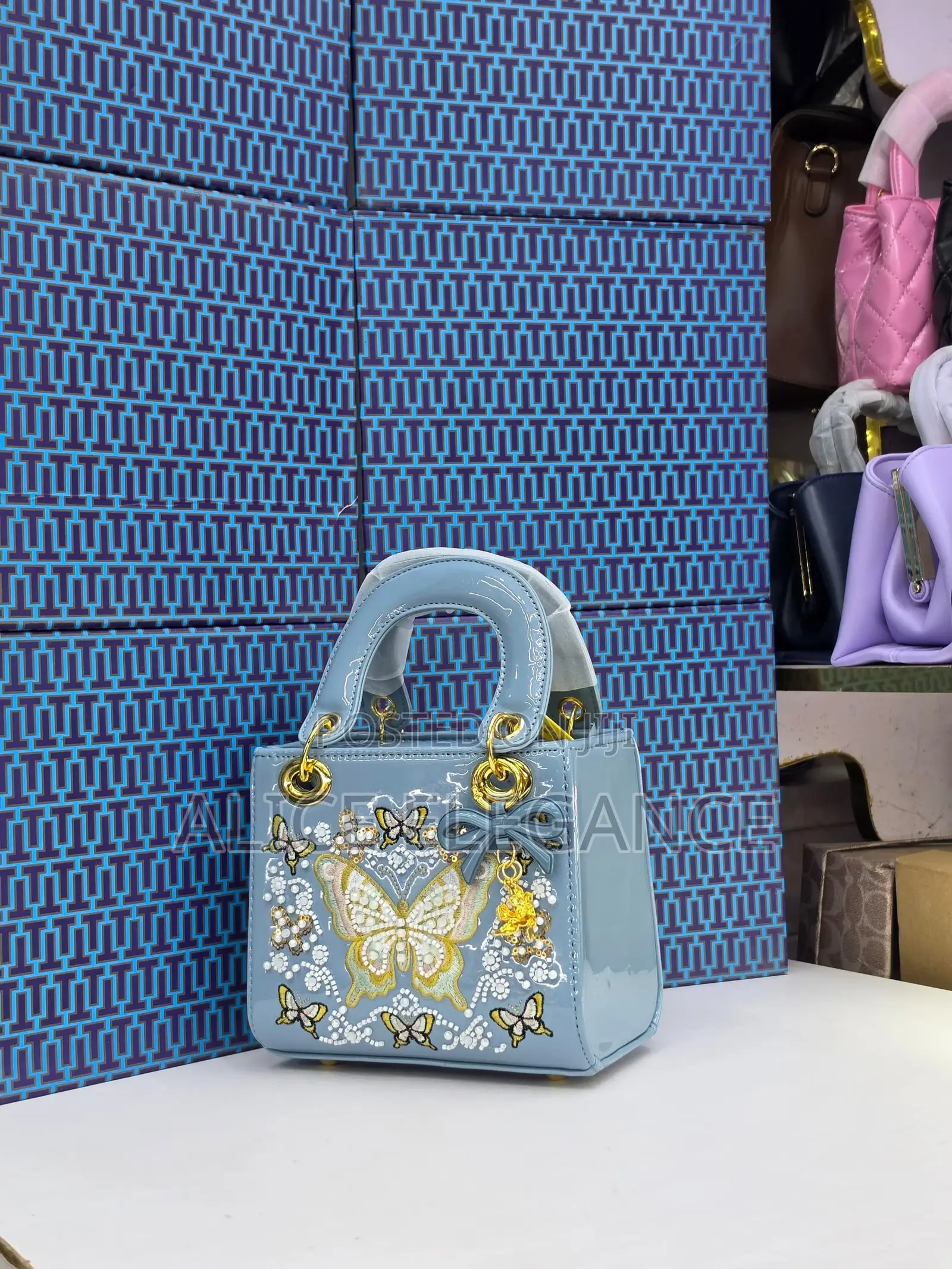 Butterfly Embellished Mini Handbag