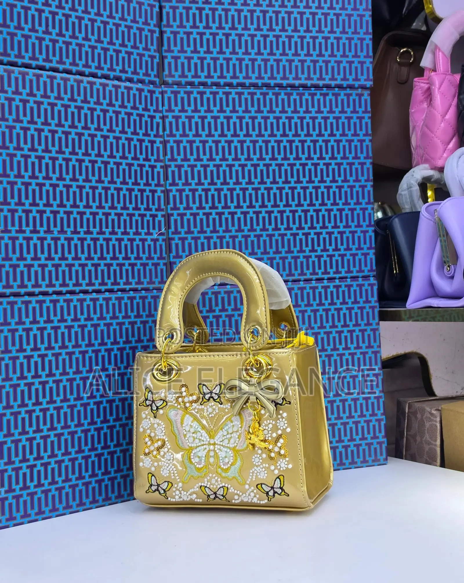 Butterfly Embellished Mini Handbag