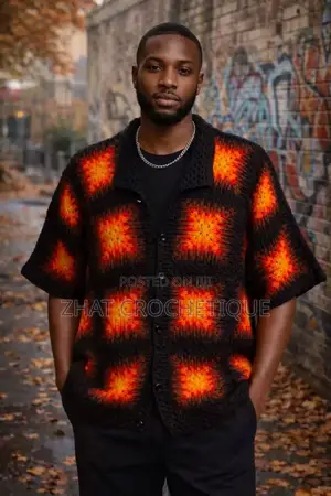Fred Fire Crochet Male Shirt