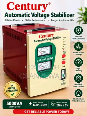 Century 5000VA Automatic Voltage Stabilizer – Good Working Condition