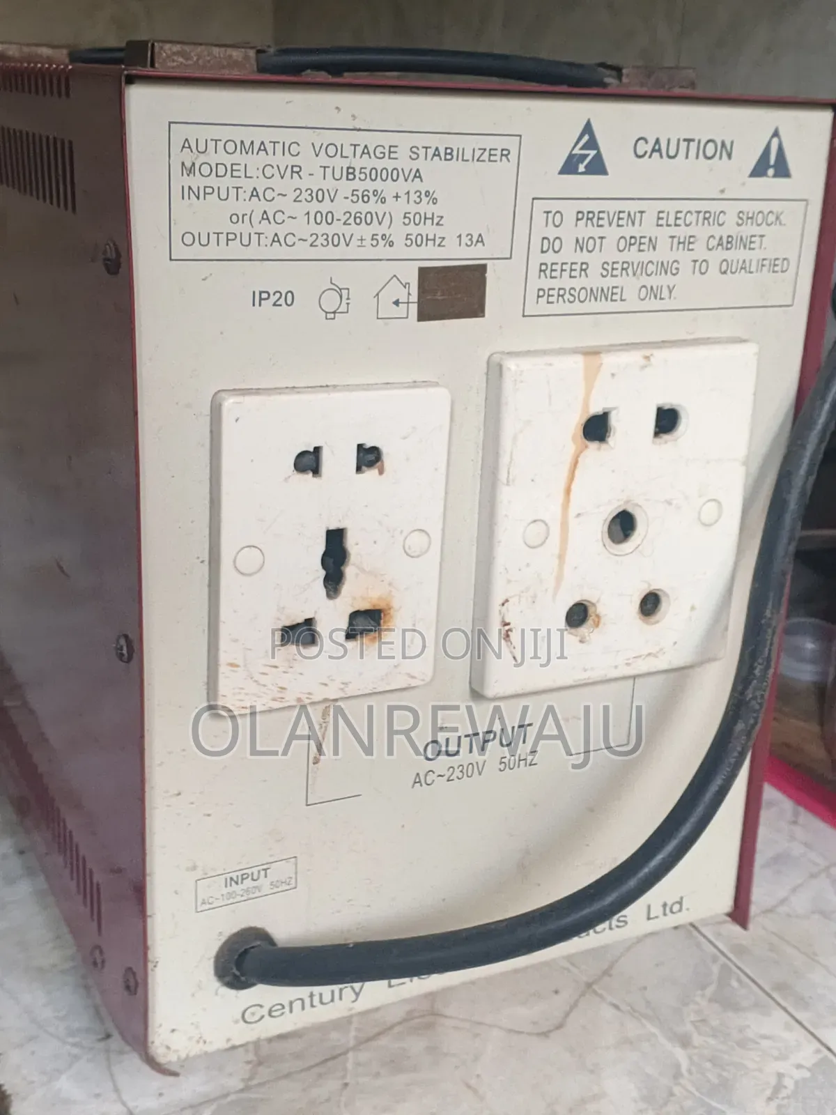Century 5000VA Automatic Voltage Stabilizer – Good Working Condition
