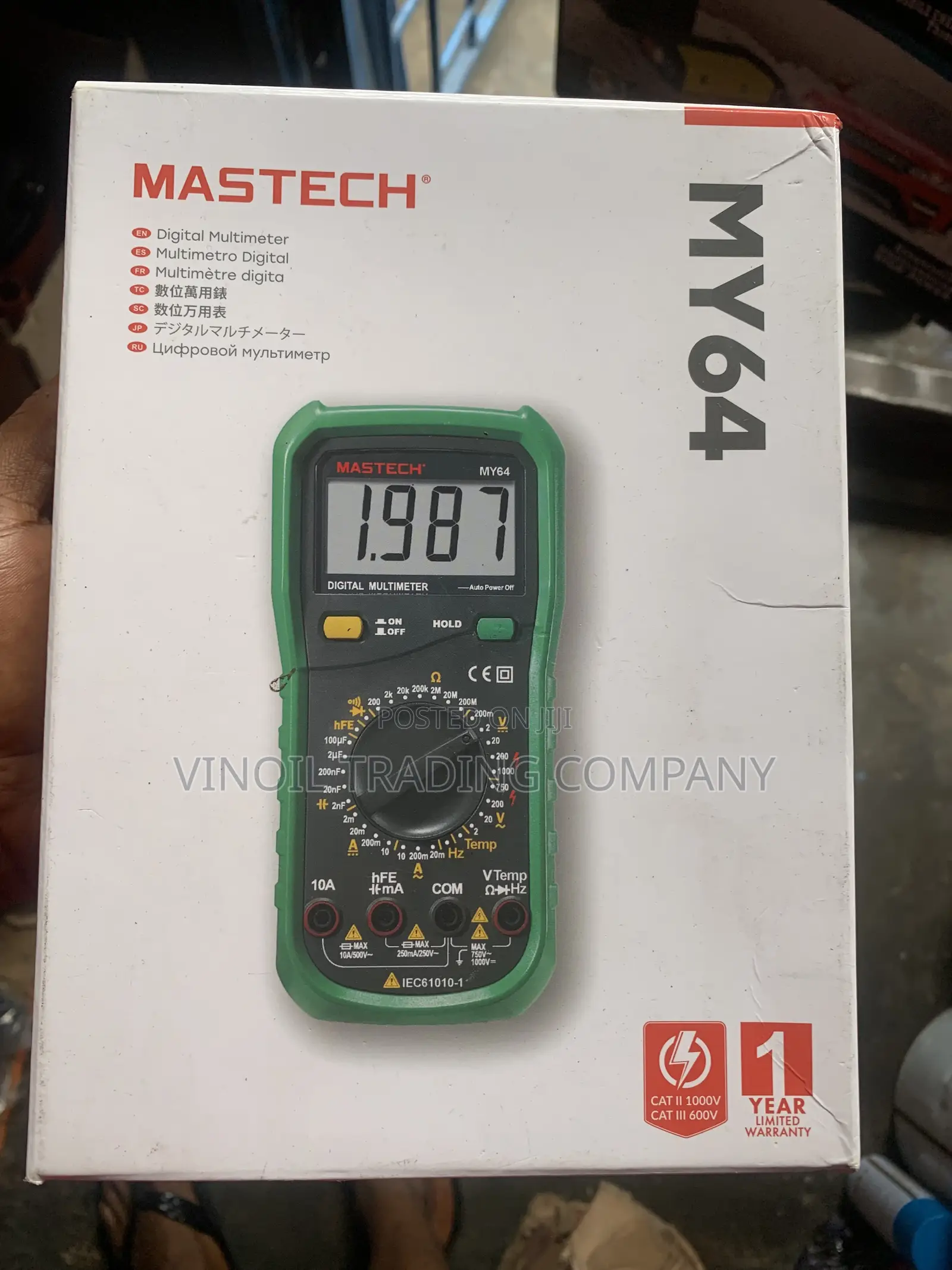 Mastech My64 Digital Multimeter - Cat Ii 1000v