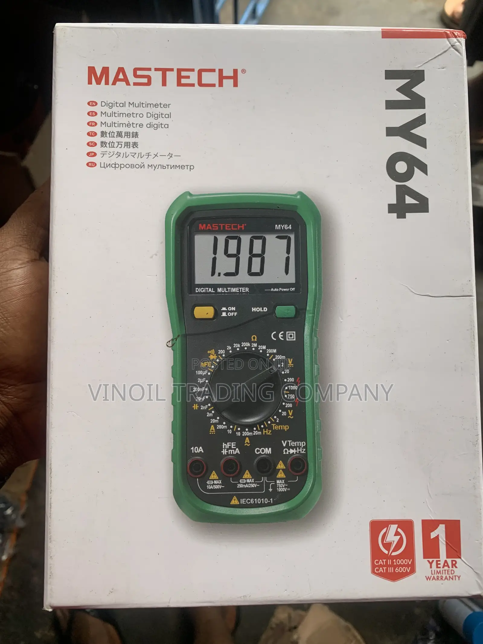 Mastech My64 Digital Multimeter - Cat Ii 1000v