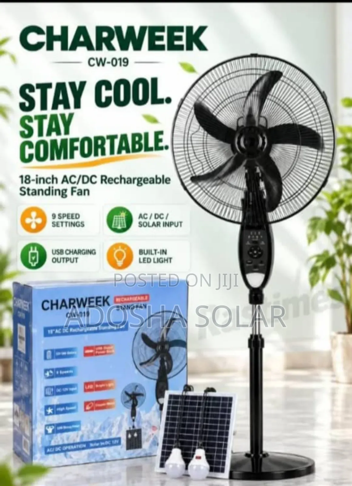 18 Inches Rechargeable Fan