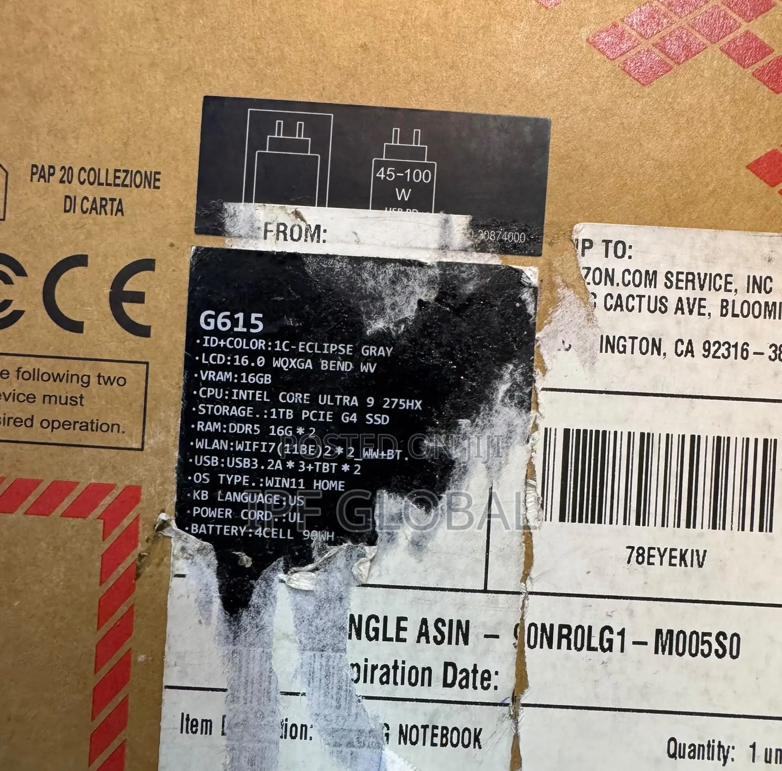 New Laptop Asus ROG Strix G16 32GB Intel Core Ultra 9 SSD 1T